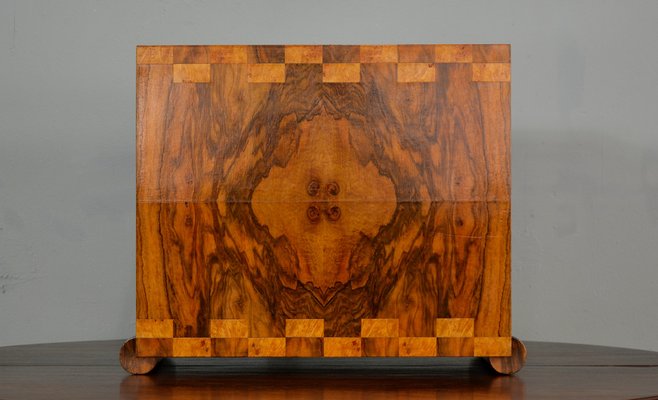 Art Deco Walnut Countertop Bar Cabinet from Albicocchi & Frediani, Italy, 1920s-QZZ-1309731