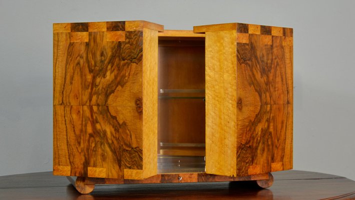 Art Deco Walnut Countertop Bar Cabinet from Albicocchi & Frediani, Italy, 1920s-QZZ-1309731