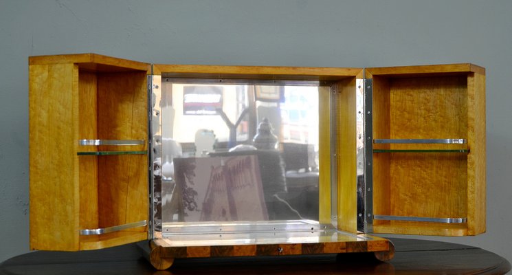 Art Deco Walnut Countertop Bar Cabinet from Albicocchi & Frediani, Italy, 1920s-QZZ-1309731