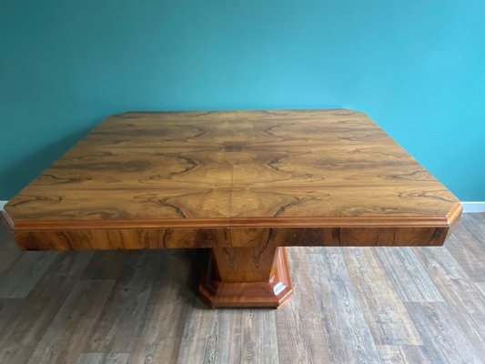 Art Deco Walnut Dining Table, 1950s-TEB-707140