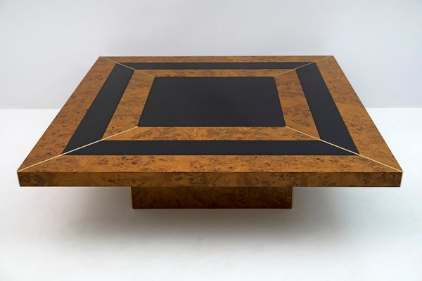 Art Deco Walnut & Lacquer Coffee Table, Italy, 1970s-FER-1156015