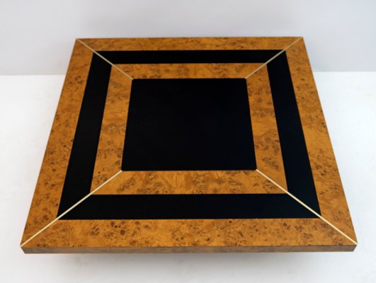 Art Deco Walnut & Lacquer Coffee Table, Italy, 1970s-FER-1156015