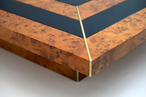 Art Deco Walnut & Lacquer Coffee Table, Italy, 1970s-FER-1156015