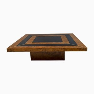 Art Deco Walnut & Lacquer Coffee Table, Italy, 1970s-FER-1156015