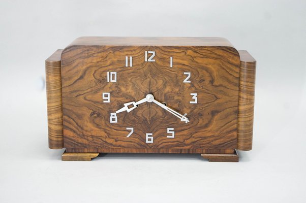 Art Deco Walnut Mantel Clock from Mauthe, 1930s-TZ-1770669