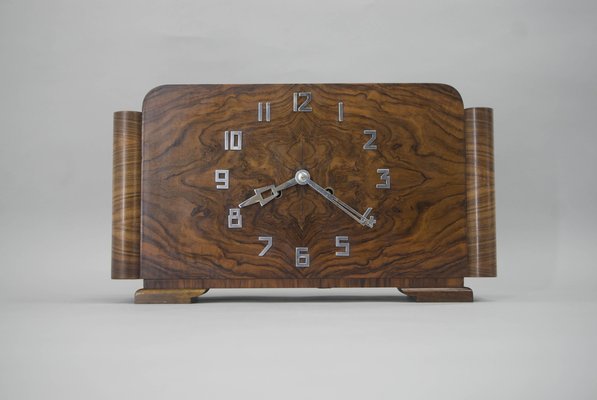 Art Deco Walnut Mantel Clock from Mauthe, 1930s-TZ-1770669