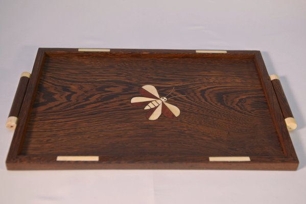 Art Deco Wengé Wood Tray, 1930s-NEN-2021754