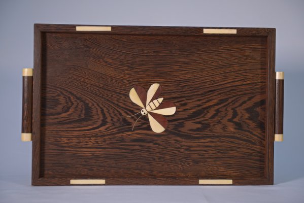 Art Deco Wengé Wood Tray, 1930s-NEN-2021754