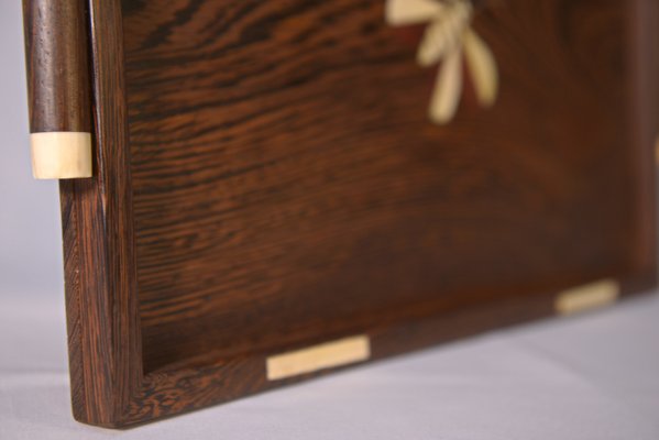 Art Deco Wengé Wood Tray, 1930s-NEN-2021754