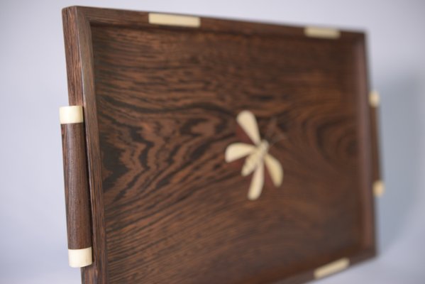 Art Deco Wengé Wood Tray, 1930s-NEN-2021754