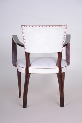 Art Deco White Armchair in Artificial Leather & Beech, France, 1930s-WHY-1778073