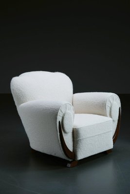 Art Deco White Lounge Chairs, 1930s, Set of 2-XFS-1444326