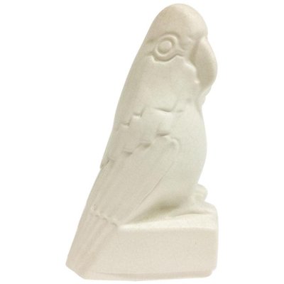 Art Deco White Matte Glazed Cockatoo with Craquelure by Leen. J. Muller, 1928-UCH-1224546