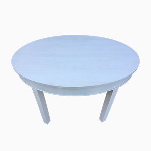 Art Deco White Oval Dining Table, 1940s-WQQ-659553