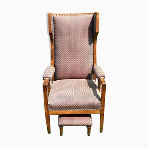 Art Deco Wingback Chair in the style of Gustave Serrurier-Bovy-BHG-1030542