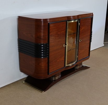 Art Deco Wood and Brass Buffet, 1930s-RVK-1282729