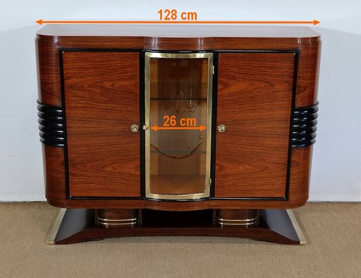 Art Deco Wood and Brass Buffet, 1930s-RVK-1282729