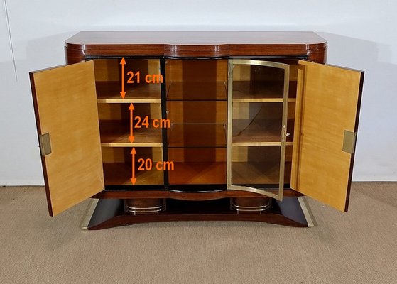 Art Deco Wood and Brass Buffet, 1930s-RVK-1282729