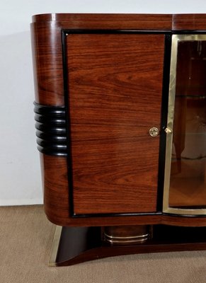 Art Deco Wood and Brass Buffet, 1930s-RVK-1282729