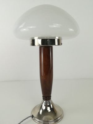 Art Deco Wood and Glass Mushroom Lamp, France, 1930-KDB-1285633