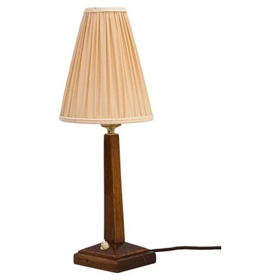 Art Deco Wood Table Lamp with Fabric Shade, Vienna, 1920s-SPD-1251276