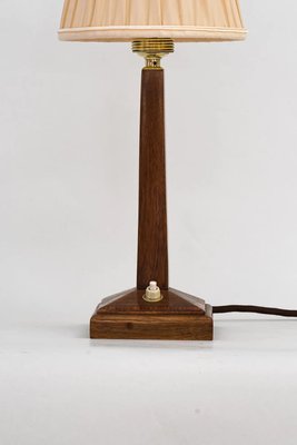 Art Deco Wood Table Lamp with Fabric Shade, Vienna, 1920s-SPD-1251276