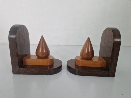 Art Deco Wooden Bookends, Set of 2-DGW-2023522