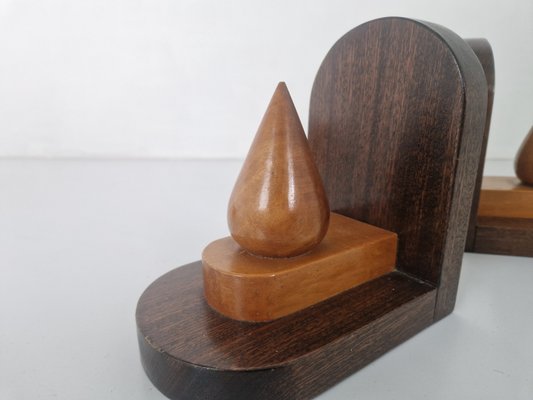 Art Deco Wooden Bookends, Set of 2-DGW-2023522