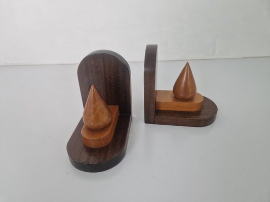 Art Deco Wooden Bookends, Set of 2-DGW-2023522