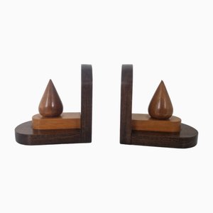 Art Deco Wooden Bookends, Set of 2-DGW-2023522