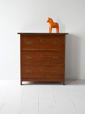 Art Deco Wooden Chest of Drawers, 1940s-QWP-2042075