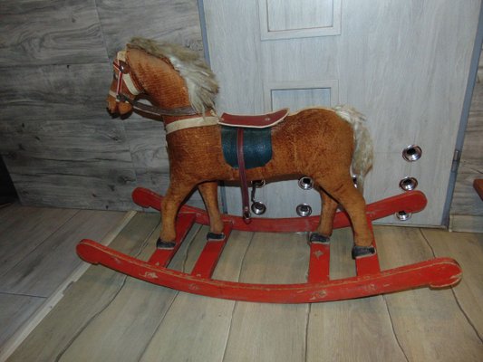 Art Deco Wooden Rocking Horse-CAQ-895872