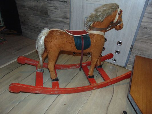 Art Deco Wooden Rocking Horse-CAQ-895872