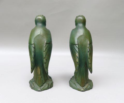 Art Deco Woodpecker Bookrests, France, Set of 2-EY-1098485