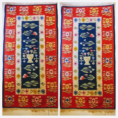 Art Deco Wool Kilim Rug, 1930s, Set of 2-FSD-827173