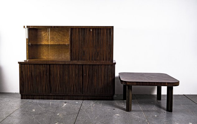 Art Deco Writing Dresser with Table in the Style of Bruno Paul, 1930s, Set of 2-VLO-1343797