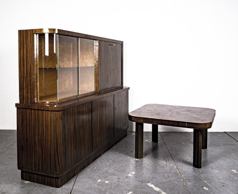 Art Deco Writing Dresser with Table in the Style of Bruno Paul, 1930s, Set of 2-VLO-1343797