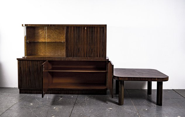 Art Deco Writing Dresser with Table in the Style of Bruno Paul, 1930s, Set of 2-VLO-1343797