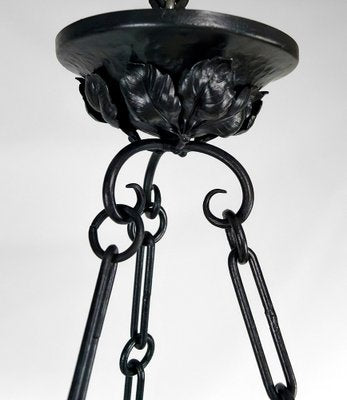 Art Deco Wrought Iron Hanging Light by Augustin Louis Calmels, 1920-XNH-1804502