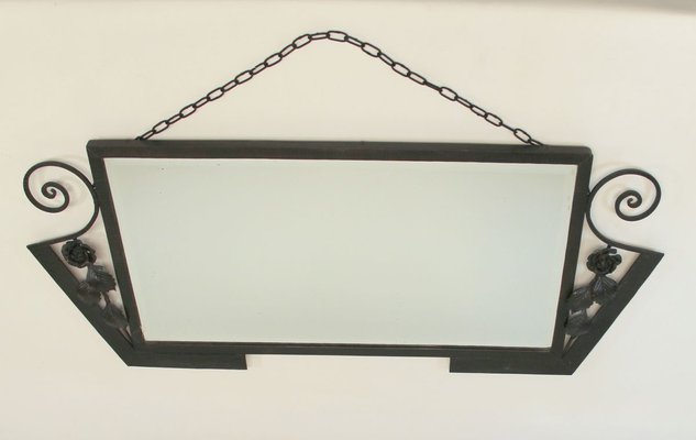 Art Deco Wrought Iron Mirror, 1920s-NE-826088