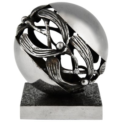 Art Deco Wrought Iron Mistletoe Paperweight by Edgar Brandt, France, 1921-KTN-1422843