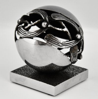 Art Deco Wrought Iron Mistletoe Paperweight by Edgar Brandt, France, 1921-KTN-1422843