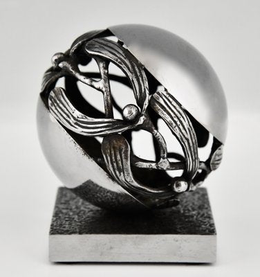 Art Deco Wrought Iron Mistletoe Paperweight by Edgar Brandt, France, 1921-KTN-1422843