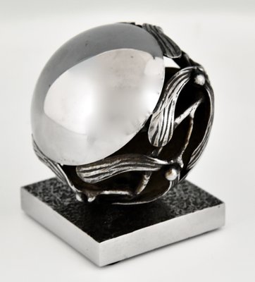 Art Deco Wrought Iron Mistletoe Paperweight by Edgar Brandt, France, 1921-KTN-1422843