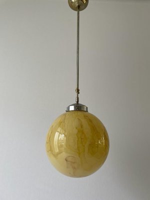 Art Deco Yellow Ball Glass Exceptional Church Lamp, 1940s-RDS-1725993