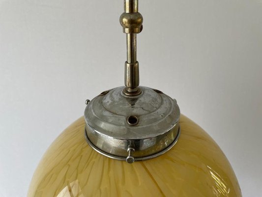 Art Deco Yellow Ball Glass Exceptional Church Lamp, 1940s-RDS-1725993