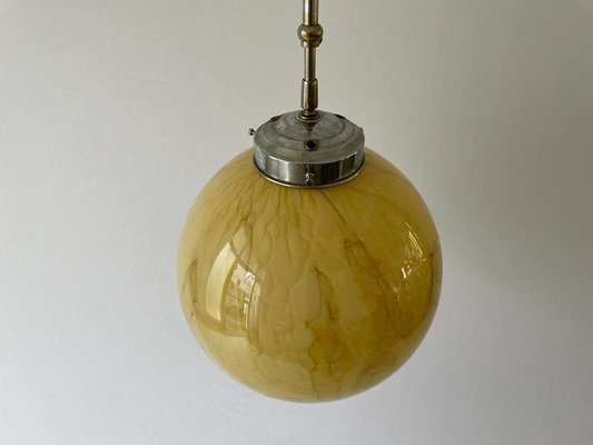 Art Deco Yellow Ball Glass Exceptional Church Lamp, 1940s-RDS-1725993