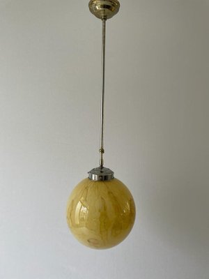 Art Deco Yellow Ball Glass Exceptional Church Lamp, 1940s-RDS-1725993