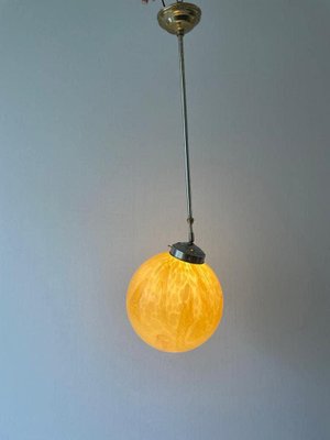 Art Deco Yellow Ball Glass Exceptional Church Lamp, 1940s-RDS-1725993