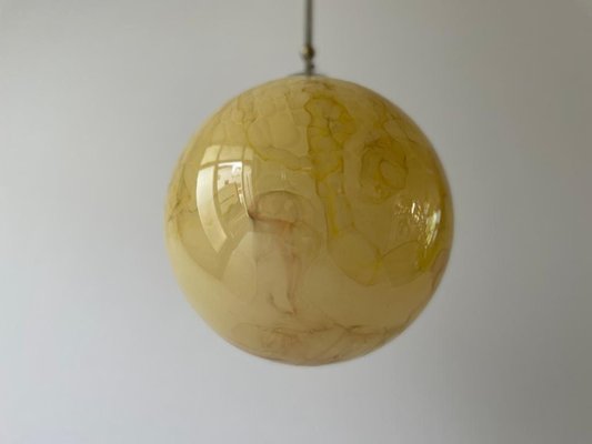 Art Deco Yellow Ball Glass Exceptional Church Lamp, 1940s-RDS-1725993